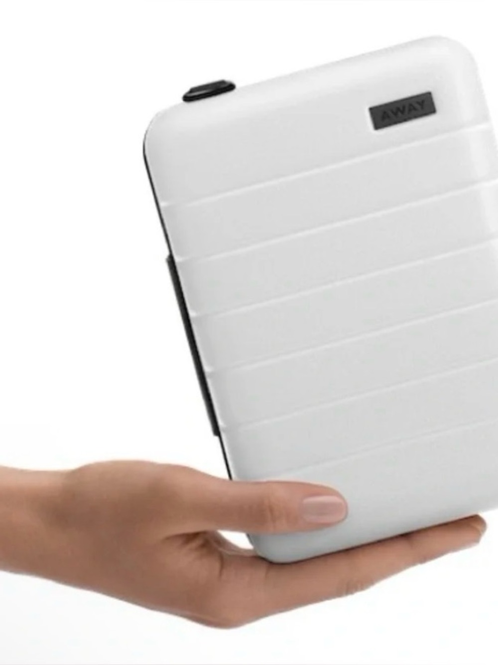 Away brand - White Textured Hard Shell Compact Toiletry Case
